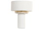 DKD Home Decor Lámpara de Sobremesa de Cerámica y Poliéster Blanco y Natural