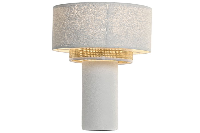 DKD Home Decor Lámpara de Sobremesa de Cerámica y Poliéster Blanco y Natural DKD Home Decor Lámpara de Sobremesa de Cerámica y Poliéster Blanco y Natural