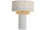 DKD Home Decor Lámpara de Sobremesa de Cerámica y Poliéster Blanco y Natural