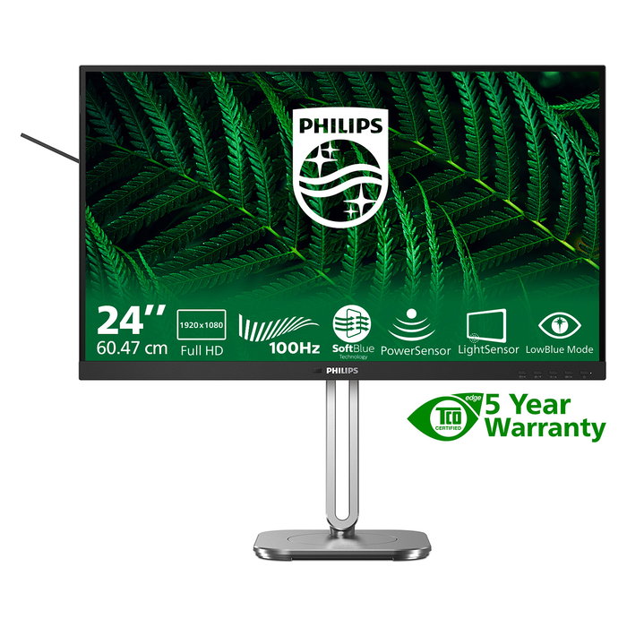 Philips Monitor 24B2G5200 23.8" (60.5cm) Full HD IPS 100Hz HDMI DP USB Antracita