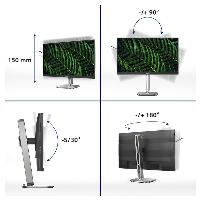 Philips Monitor 24B2G5200 23.8" (60.5cm) Full HD IPS 100Hz HDMI DP USB Antracita