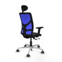 PIQUERAS Y CRESPO Silla de oficina Motilla con mecanismo Sincro/Traslack, Negro y Azul
