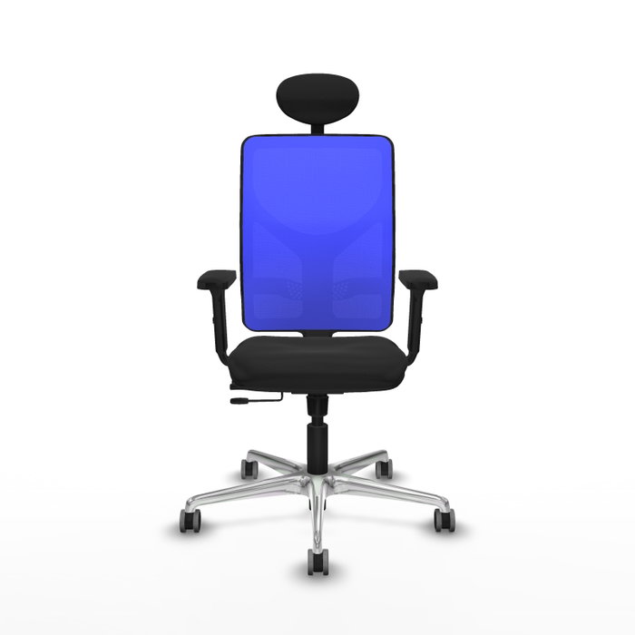 PIQUERAS Y CRESPO Silla de oficina Motilla con mecanismo Sincro/Traslack, Negro y Azul