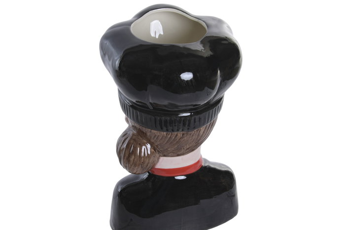 DKD Home Decor Set de 2 Jarrones de Gres Chica Chef Blanco y Negro