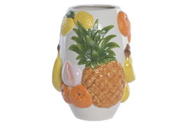 DKD Home Decor Jarrón de Gres Tuttifrutti Multicolor