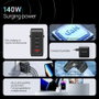 Vention Cargador de Pared GaN 140W con 3 Puertos USB-C y 1 USB-A, FEIW0-EU