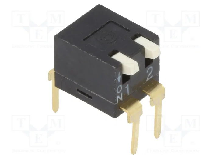 Aratas (Formerly Omron Components) Interruptor DIP-SWITCH de 2 secciones ON-OFF THT Aratas (Formerly Omron Components) Interruptor DIP-SWITCH de 2 secciones ON-OFF THT