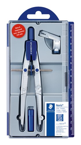 Staedtler Compás Escolar Noris 550 con Adaptador Universal y Tubo de Minas