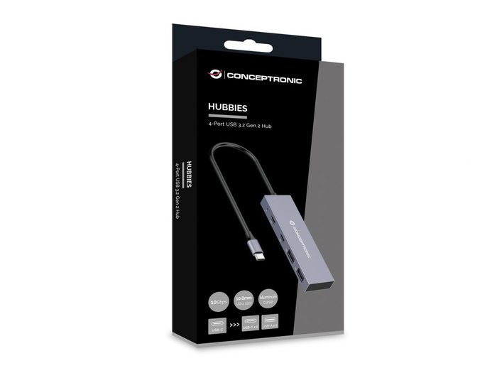 Conceptronic Hubbies13G Hub USB 3.2 con 2 puertos USB-C y 2 puertos USB-A