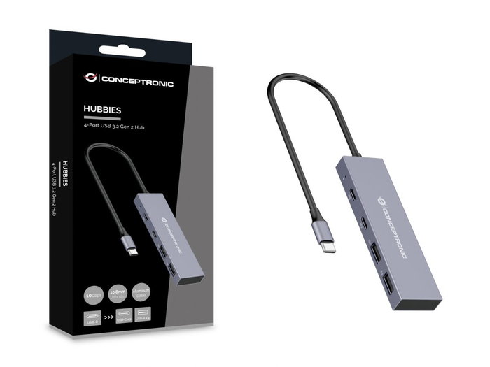 Conceptronic Hubbies13G Hub USB 3.2 con 2 puertos USB-C y 2 puertos USB-A