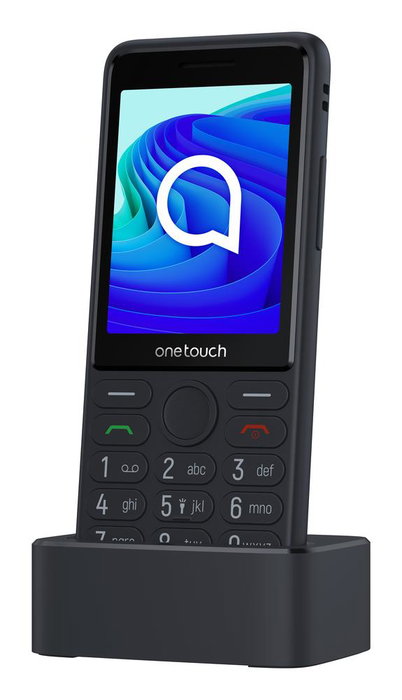 TCL OneTouch 4042S Teléfono Móvil Senior con Botón SOS, Pantalla 2.8", 4G, Dual SIM, Batería 1500 mAh, Carga USB-C y Resistente IP54 - Negro