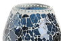 DKD Home Decor Lámpara Sobremesa Indio Mosaic Verano Craquelado Azul Cristal 13x17x13 cm
