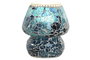 DKD Home Decor Lámpara Sobremesa Indio Mosaic Verano Craquelado Azul Cristal 13x17x13 cm
