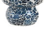 DKD Home Decor Lámpara Sobremesa Indio Mosaic Verano Craquelado Azul Cristal 13x17x13 cm