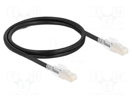DeLOCK Cable de red RJ45 Cat.6A S/FTP con clips de seguridad, 1 m, negro