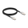 DeLOCK Cable de red RJ45 Cat.6A S/FTP con clips de seguridad, 1 m, negro