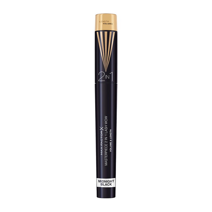 Max Factor Masterpiece 2 in 1 Lash Wow Máscara de Pestañas #03-Midnight Black 7 ml - Volumen, Longitud, Waterproof, Vegano