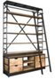 DKD Home Decor Estantería de Madera Reciclada y Metal Diseño Escalera