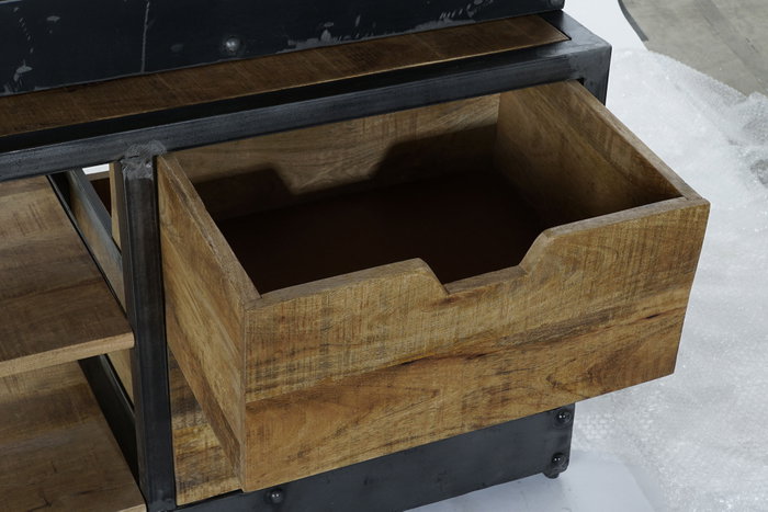 DKD Home Decor Estantería de Madera Reciclada y Metal Diseño Escalera