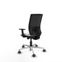 PIQUERAS Y CRESPO Silla de oficina Yunquera con mecanismo Sincro/Traslack, Blanco y Negro