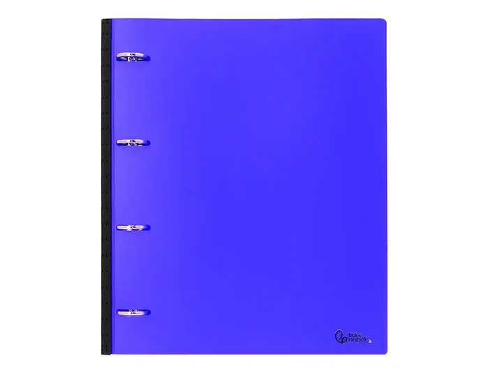 Liderpapel Carpeta de 4 anillas redondas de 25 mm azul con lomo extensible Liderpapel Carpeta de 4 anillas redondas de 25 mm azul con lomo extensible
