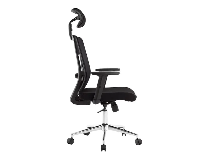 Q-connect Silla Giratoria Ergonómica Respaldo Alto Reposacabezas Ajustable 1180+100x630x625 mm