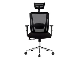 Q-connect Silla Giratoria Ergonómica Respaldo Alto Reposacabezas Ajustable 1180+100x630x625 mm