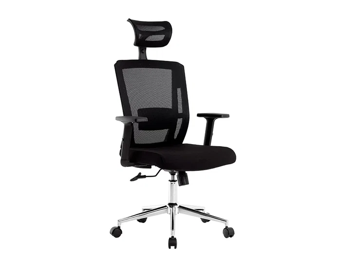 Q-connect Silla Giratoria Ergonómica Respaldo Alto Reposacabezas Ajustable 1180+100x630x625 mm