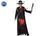 Disfraz de Cura Sangriento Infantil para Halloween, Niño 5-6 Años, Negro con Sombrero y Sotana Manchada de Sangre