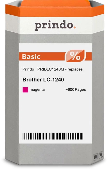 Prindo Basic Cartucho de tinta magenta compatible con Brother LC1240M, 600 páginas Prindo Basic Cartucho de tinta magenta compatible con Brother LC1240M, 600 páginas