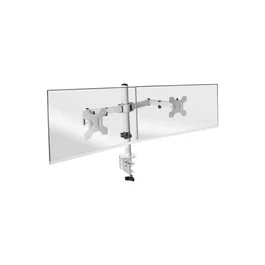 Mars Gaming Marm Pro 2 - Soporte de Monitor Dual Articulable Profesional, para Pantallas de 13'' a 32'', Blanco, Compatibilidad VESA 75/100