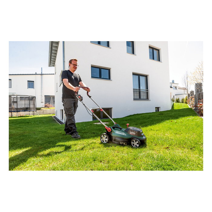 Metabo RM 36-18 LTX BL 36 Cortacésped de Empuje a Batería, 36 cm de Corte, Bolsa 45 L, 5 Alturas, 18V