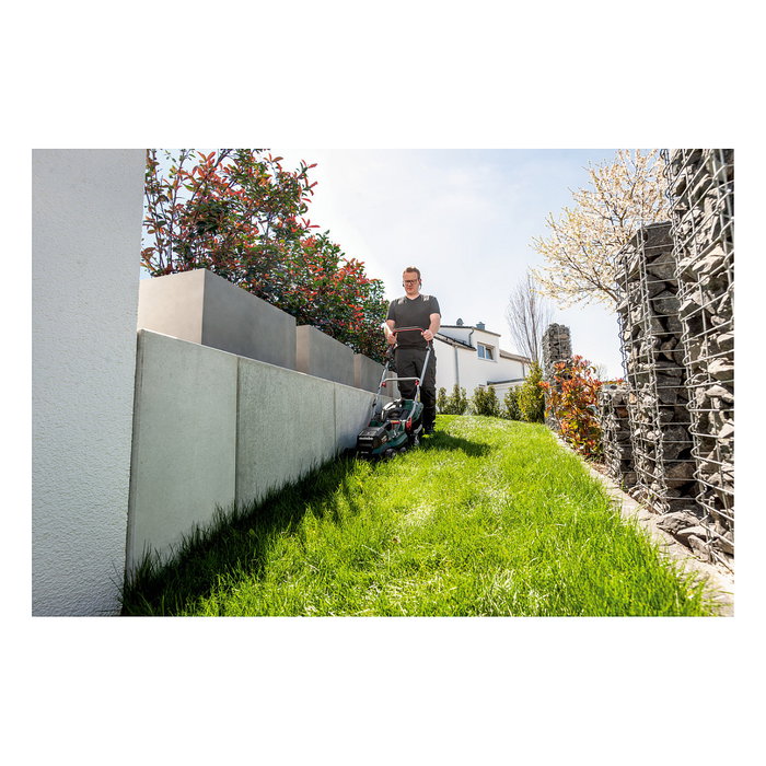 Metabo RM 36-18 LTX BL 36 Cortacésped de Empuje a Batería, 36 cm de Corte, Bolsa 45 L, 5 Alturas, 18V
