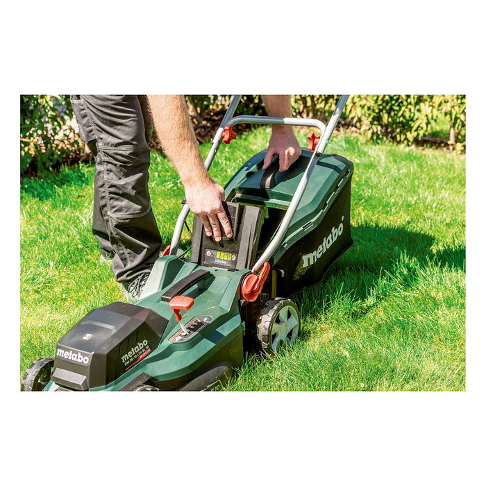 Metabo RM 36-18 LTX BL 36 Cortacésped de Empuje a Batería, 36 cm de Corte, Bolsa 45 L, 5 Alturas, 18V