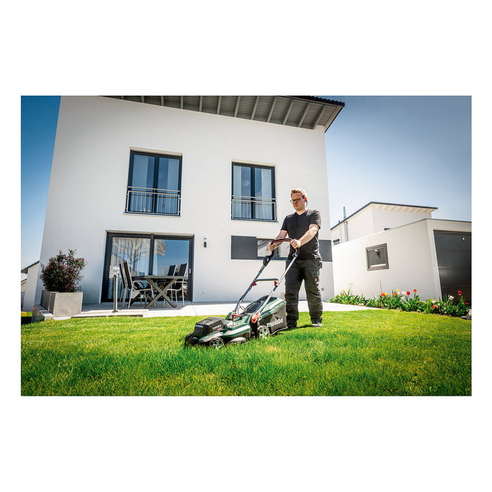 Metabo RM 36-18 LTX BL 36 Cortacésped de Empuje a Batería, 36 cm de Corte, Bolsa 45 L, 5 Alturas, 18V