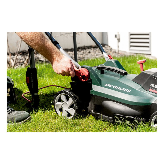 Metabo RM 36-18 LTX BL 36 Cortacésped de Empuje a Batería, 36 cm de Corte, Bolsa 45 L, 5 Alturas, 18V