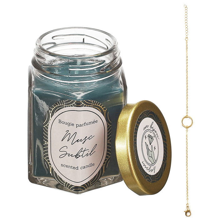Home Deco Factory Vela Perfumada Pour Elle con Joya Sorpresa (Pulsera Bisuteria)