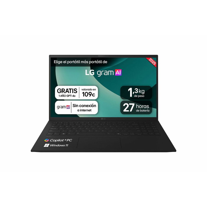 LG Gram 15Z80T-G.AU88B con AMD Ryzen AI 7, 32 GB RAM, 1 TB SSD, Negro
