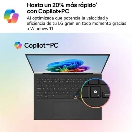 LG Portátil Gram 15Z80T-G.AU88B Ryzen AI 7 350 32GB 1TB SSD 15.6" Win11