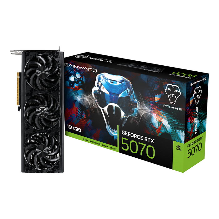 Gainward RTX 5070 Python III 12GB GDDR7 Tarjeta Gráfica con 3 Ventiladores Gainward RTX 5070 Python III 12GB GDDR7 Tarjeta Gráfica con 3 Ventiladores