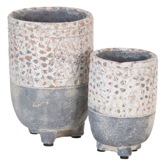 Macetero Cemento Decoración 8,50 X 8,50 X 12,50 cm (Set de 6)