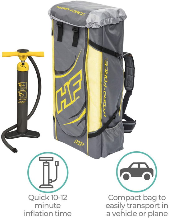 Bestway 65310 Tabla Paddle Surf Hinchable Freesoul Tech 3.40m, SUP Inflable Multifunción 3en1, Kayak y Windsurf, Incluye Paleta, Bomba y Mochila, Capacidad 160kg, Color Azul