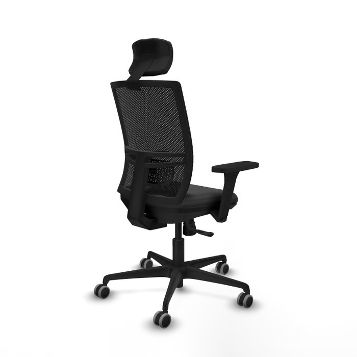 PIQUERAS Y CRESPO Silla de oficina Yunquera con mecanismo Sincro, Gris oscuro y Negro
