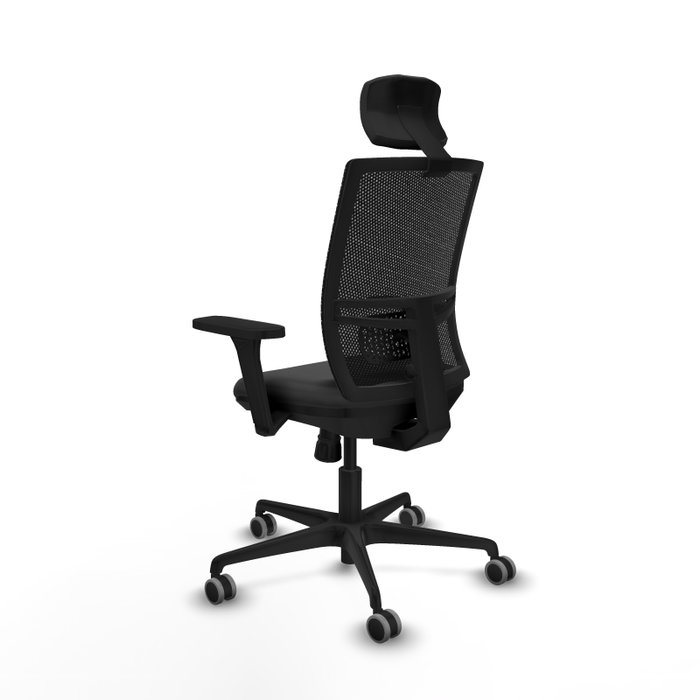 PIQUERAS Y CRESPO Silla de oficina Yunquera con mecanismo Sincro, Gris oscuro y Negro