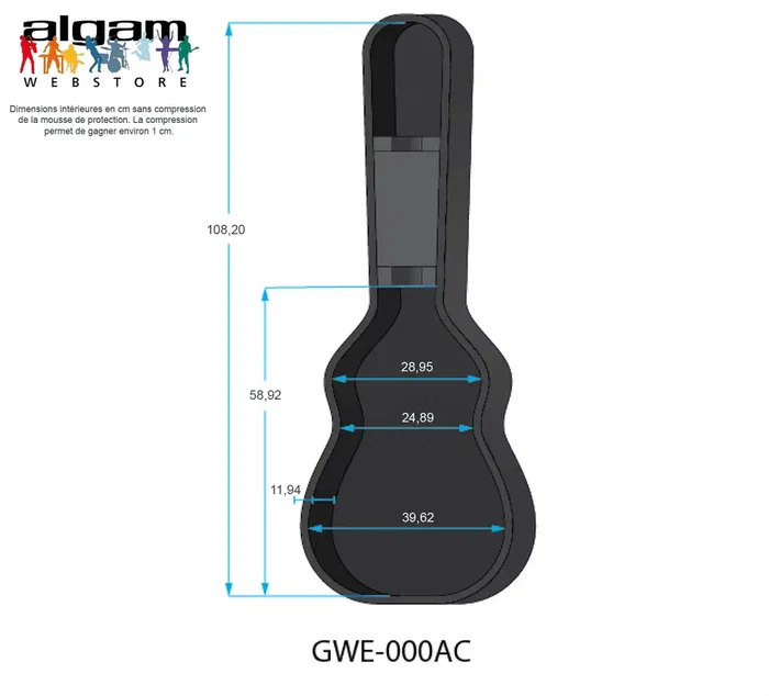 GATOR Estuche Guitarra Acústica Martin 000 "Gator GWE" Negro