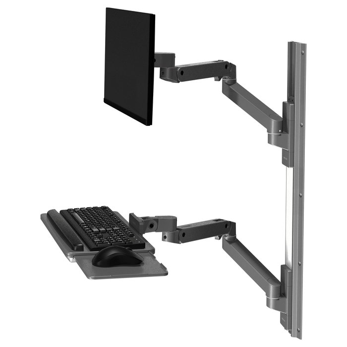 Ergotron Ergotron LX Pro Series 45-696-293 - Soporte de pared para pantalla LCD, teclado y ratón de 34 pulgadas y 10 kg, 75x75/100x100 mm VESA, ajustable, gris oscuro