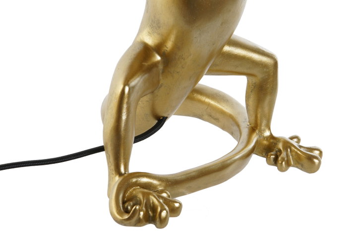 DKD Home Decor Lámpara de Sobremesa Lagarto Dorado y Negro