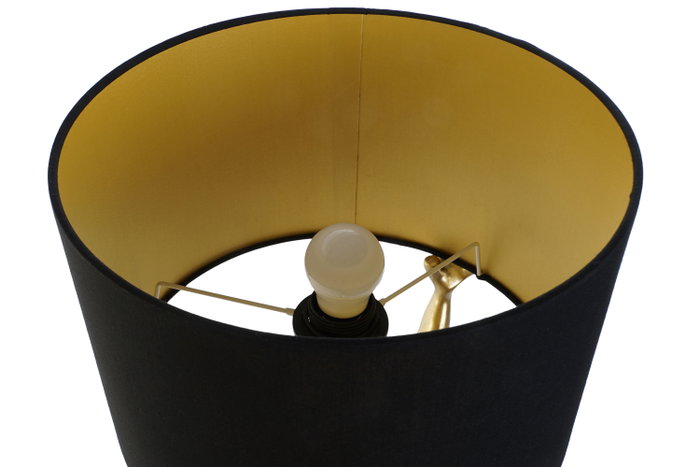 DKD Home Decor Lámpara de Sobremesa Lagarto Dorado y Negro