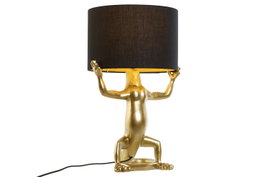 DKD Home Decor Lámpara de Sobremesa Lagarto Dorado y Negro