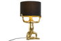 DKD Home Decor Lámpara de Sobremesa Lagarto Dorado y Negro